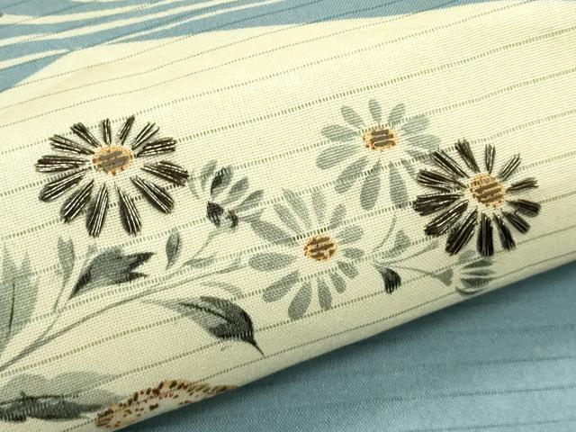 平和屋着物＊夏物　アンティーク　大正ロマン　丸帯　引き抜き帯　駒刺繍　流水色紙草花文　正絹　逸品　CABJ1750rv