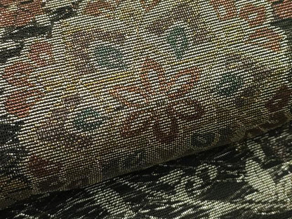 平和屋着物＊夏物　六通柄袋帯　正倉院花文　黒地　金銀糸　正絹　逸品　未使用　CABJ1752rv