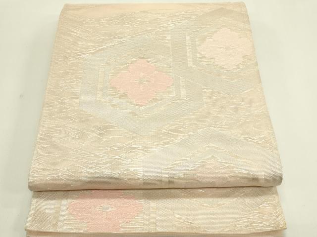 平和屋着物＊夏物　六通柄袋帯　亀甲花文　銀糸　正絹　逸品　CABJ1753rv