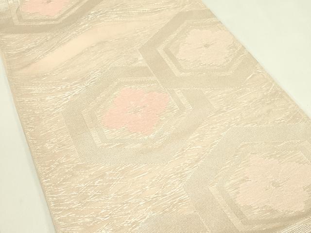 平和屋着物＊夏物　六通柄袋帯　亀甲花文　銀糸　正絹　逸品　CABJ1753rv