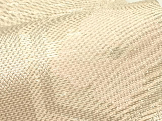 平和屋着物＊夏物　六通柄袋帯　亀甲花文　銀糸　正絹　逸品　CABJ1753rv