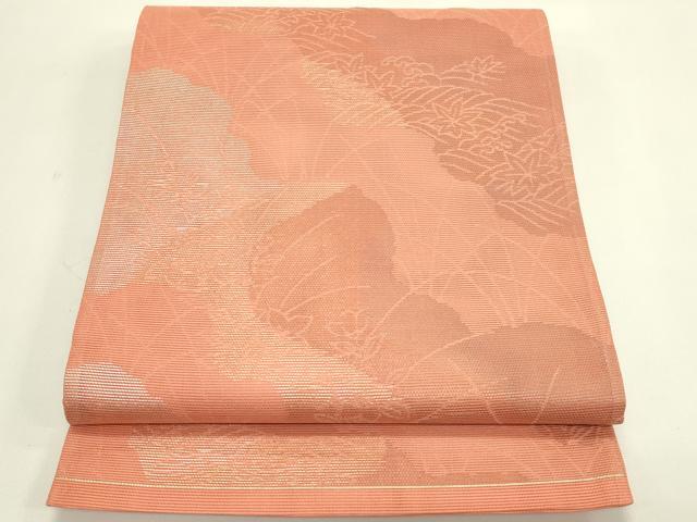 平和屋着物＊夏物　六通柄袋帯　霞草花文　金銀糸　正絹　逸品　CABJ1754rv