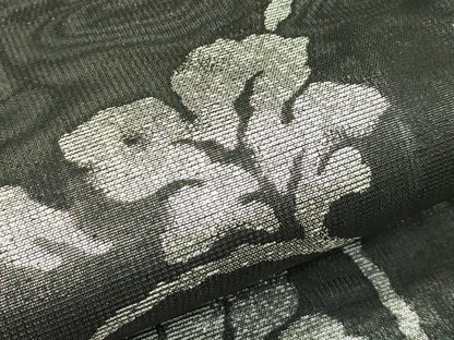 平和屋着物＊夏物　六通柄袋帯　花唐草文　黒地　銀糸　さが美扱い　正絹　逸品　未使用　CABJ1761rv