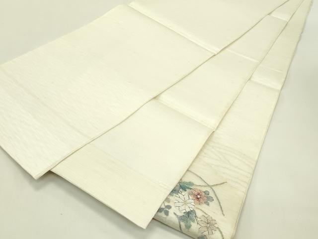 平和屋着物＊夏物　太鼓柄袋帯　すくい織　秋草文　金銀糸　正絹　逸品　未使用　CABJ1765rv