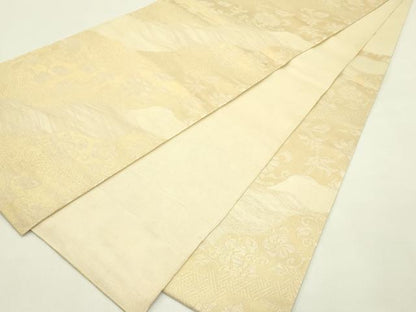 平和屋着物＊夏物　六通柄袋帯　紗綾型花唐草文　金糸　正絹　逸品　CABJ1768rv