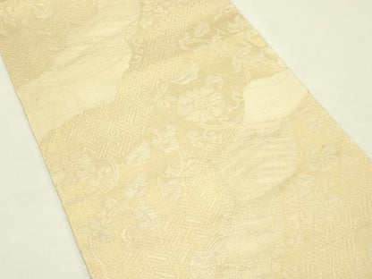 平和屋着物＊夏物　六通柄袋帯　紗綾型花唐草文　金糸　正絹　逸品　CABJ1768rv