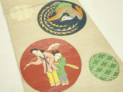 平和屋着物＊夏物　龍村美術織物　龍村製　六通柄　本袋帯　今里圓文　金銀糸　正絹　逸品　CABJ1769rv
