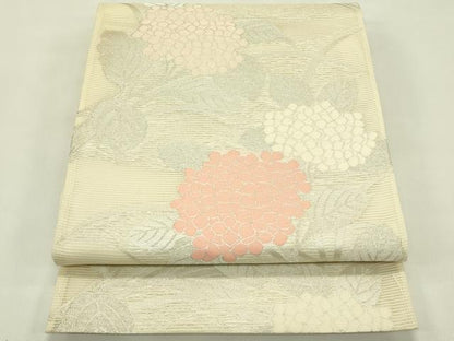 平和屋着物＊夏物　六通柄袋帯　紫陽花　銀糸　正絹　逸品　CABJ1771rv