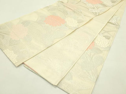 平和屋着物＊夏物　六通柄袋帯　紫陽花　銀糸　正絹　逸品　CABJ1771rv