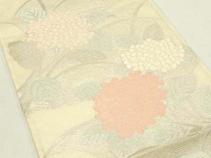平和屋着物＊夏物　六通柄袋帯　紫陽花　銀糸　正絹　逸品　CABJ1771rv