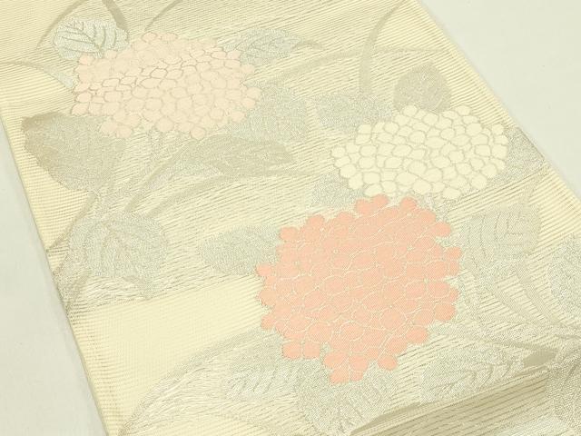 平和屋着物＊夏物　六通柄袋帯　紫陽花　銀糸　正絹　逸品　CABJ1771rv
