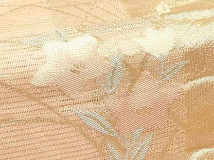 平和屋着物＊夏物　六通柄袋帯　秋草文　金銀糸　正絹　逸品　CABJ1772rv