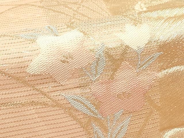 平和屋着物＊夏物　六通柄袋帯　秋草文　金銀糸　正絹　逸品　CABJ1772rv