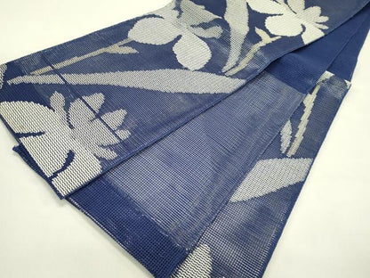 平和屋着物＊夏物　六通柄袋帯　杜若　金銀糸　正絹　逸品　CABJ1773rv