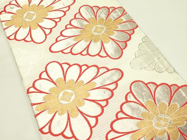 平和屋着物＊夏物　六通柄袋帯　花菱文　金銀糸　CABJ1774rv
