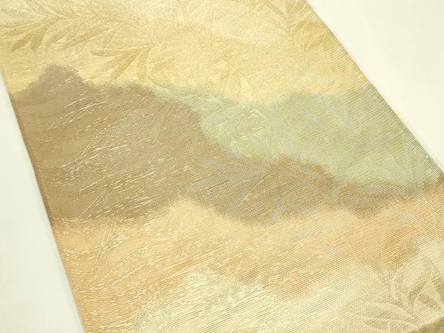 平和屋着物＊夏物　六通柄袋帯　草木文　金糸　正絹　逸品　未使用　CABJ1779rv