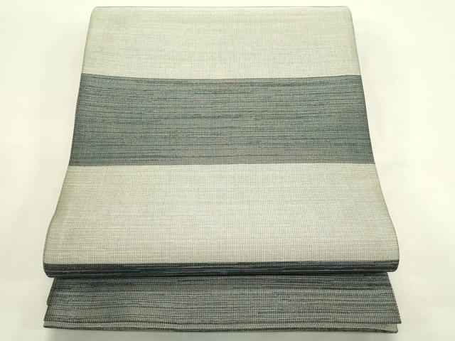 平和屋着物＊夏物　全通柄袋帯　横段文　銀糸　正絹　逸品　CABJ1785rv