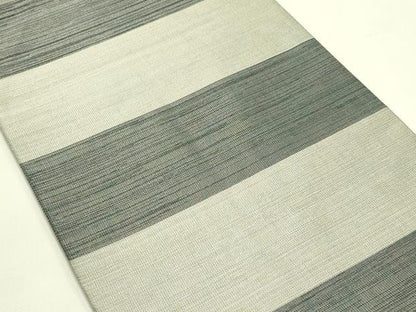 平和屋着物＊夏物　全通柄袋帯　横段文　銀糸　正絹　逸品　CABJ1785rv