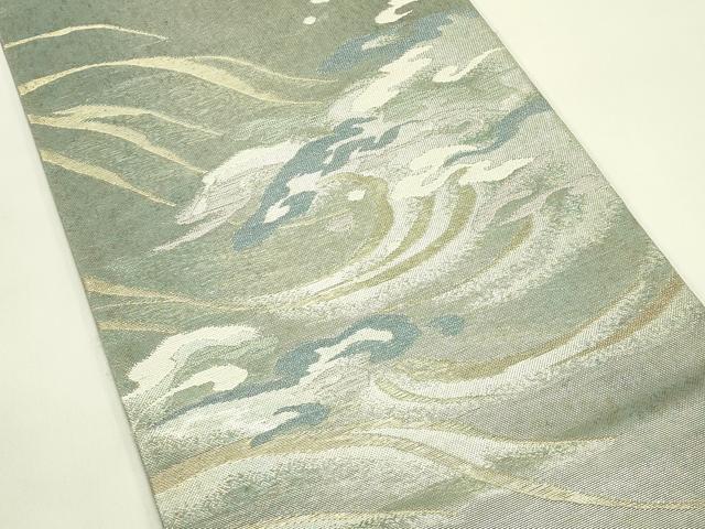 平和屋着物＊夏物　六通柄袋帯　立波文　金銀糸　正絹　逸品　CABJ1787rv