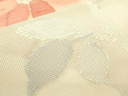 平和屋着物＊夏物　太鼓柄袋帯　草花文　正絹　逸品　CABJ1791rv