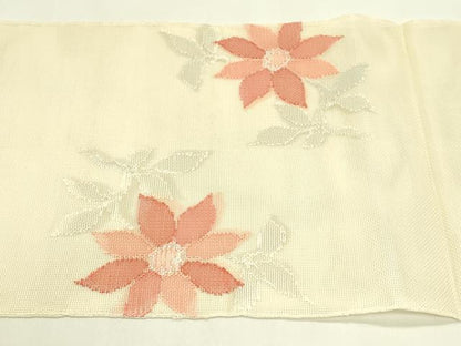 平和屋着物＊夏物　太鼓柄袋帯　草花文　正絹　逸品　CABJ1791rv