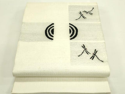 平和屋着物＊夏物　太鼓柄袋帯　すくい織　トンボ　正絹　逸品　未使用　CABJ1792rv