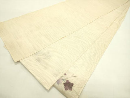 平和屋着物＊夏物　太鼓柄袋帯　すくい織　色紙重ね秋草文　銀糸　正絹　逸品　CABJ1794rv