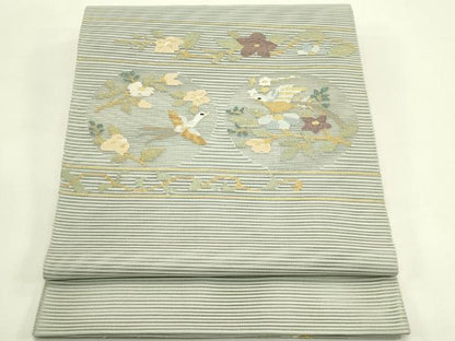 平和屋着物＊夏物　太鼓柄袋帯　絽綴れ　花鳥丸文　金銀糸　正絹　逸品　CABJ1796rv