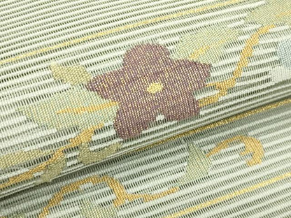 平和屋着物＊夏物　太鼓柄袋帯　絽綴れ　花鳥丸文　金銀糸　正絹　逸品　CABJ1796rv