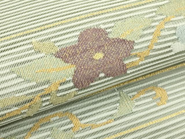 平和屋着物＊夏物　太鼓柄袋帯　絽綴れ　花鳥丸文　金銀糸　正絹　逸品　CABJ1796rv