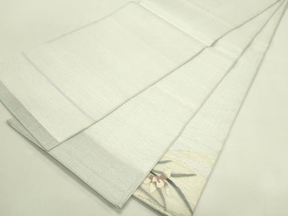 平和屋着物＊夏物　太鼓柄袋帯　すくい織　杜若　銀糸　正絹　逸品　未使用　CABJ1797rv