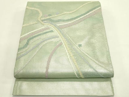 平和屋着物＊夏物　太鼓柄袋帯　抽象文　金銀糸　正絹　逸品　CABJ1799rv