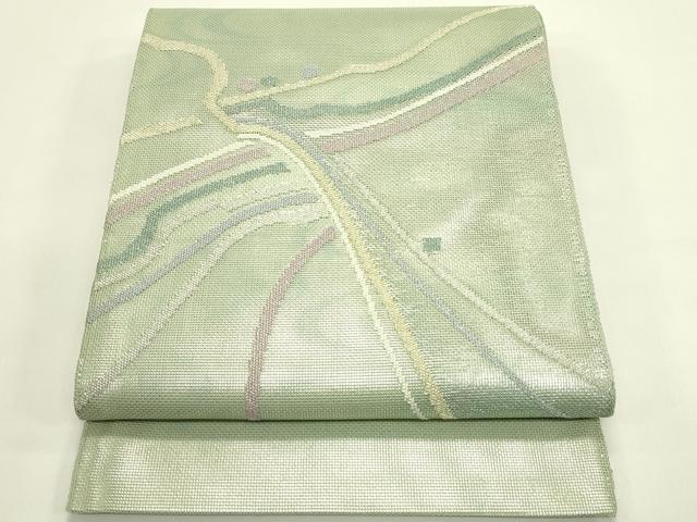 平和屋着物＊夏物　太鼓柄袋帯　抽象文　金銀糸　正絹　逸品　CABJ1799rv