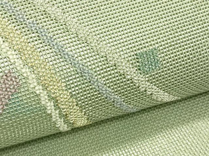 平和屋着物＊夏物　太鼓柄袋帯　抽象文　金銀糸　正絹　逸品　CABJ1799rv