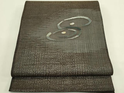 平和屋着物▽太鼓柄袋帯　スリーシーズン　春夏秋　すくい織　丸文　金銀糸　正絹　逸品　CABJ1800rv
