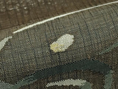 平和屋着物▽太鼓柄袋帯　スリーシーズン　春夏秋　すくい織　丸文　金銀糸　正絹　逸品　CABJ1800rv