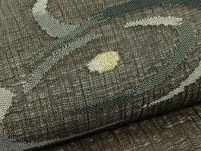 平和屋着物▽太鼓柄袋帯　スリーシーズン　春夏秋　すくい織　丸文　金銀糸　正絹　逸品　CABJ1800rv