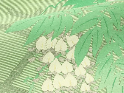 平和屋着物＊夏物　太鼓柄袋帯　絽綴れ　藤花房　銀糸　正絹　逸品　CABJ1802rv