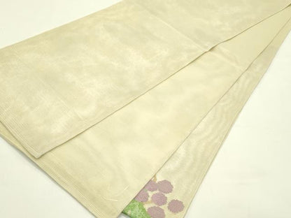 平和屋着物＊夏物　太鼓柄袋帯　葡萄蔦の葉文　金糸　正絹　逸品　未使用　CABJ1803rv