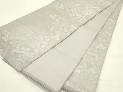 平和屋着物＊夏物　六通柄袋帯　萩　銀糸　正絹　逸品　CABJ1809rv
