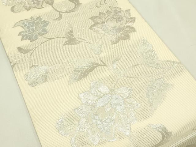 平和屋着物＊夏物　六通柄袋帯　更紗唐草文　銀糸　正絹　逸品　CABJ1814rv