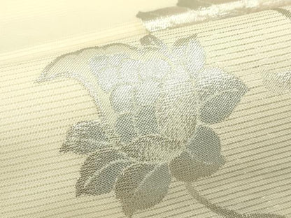平和屋着物＊夏物　六通柄袋帯　更紗唐草文　銀糸　正絹　逸品　CABJ1814rv