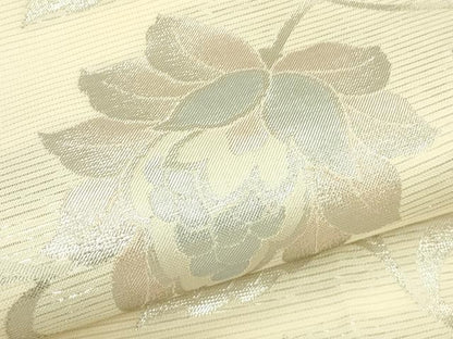 平和屋着物＊夏物　六通柄袋帯　更紗唐草文　銀糸　正絹　逸品　CABJ1814rv