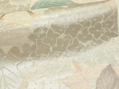 平和屋着物＊夏物　六通柄袋帯　紫陽花　銀糸　正絹　逸品　CABJ1817rv