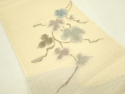 平和屋着物＊夏物　太鼓柄袋帯　すくい織　蔦の葉文　正絹　逸品　CABJ1819rv
