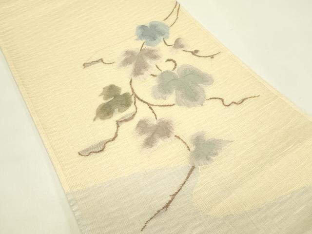 平和屋着物＊夏物　太鼓柄袋帯　すくい織　蔦の葉文　正絹　逸品　CABJ1819rv