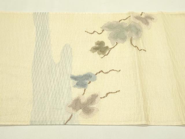 平和屋着物＊夏物　太鼓柄袋帯　すくい織　蔦の葉文　正絹　逸品　CABJ1819rv