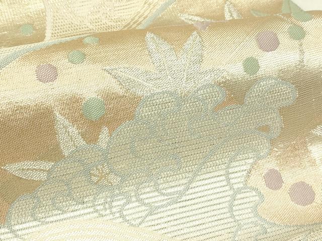 平和屋着物＊夏物　六通柄袋帯　立波楓文　金銀糸　正絹　逸品　CABJ1820rv