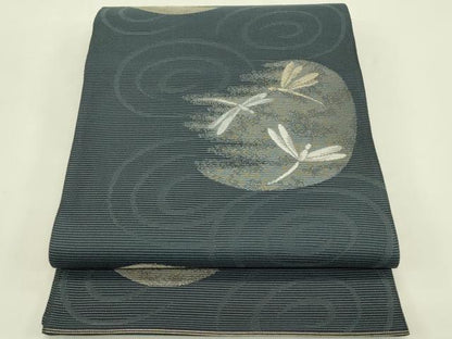 平和屋着物＊夏物　六通柄袋帯　トンボ　金糸　正絹　逸品　CABJ1821rv