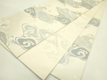 平和屋着物＊夏物　六通柄袋帯　立波文　金銀糸　正絹　逸品　CABJ1824rv